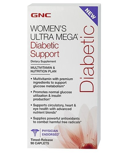 Women's Ultra Mega Diabetic Support, 90 piezas, GNC. Complejos vitaminas y minerales. General Health Immunity enhancement 