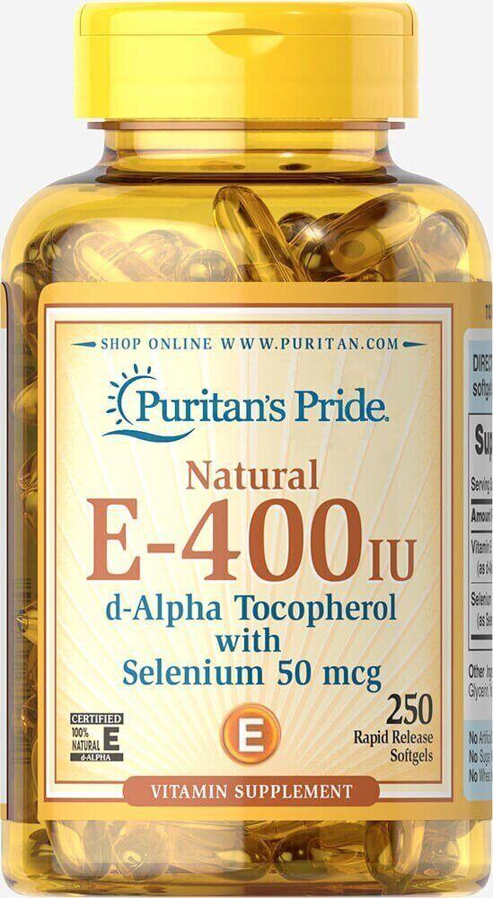 Puritan's Pride	Vitamin E-400 iu Mixed Tocopherols Natural 100 капсул,  ml, Puritan's Pride. Vitamin E. General Health Antioxidant properties 