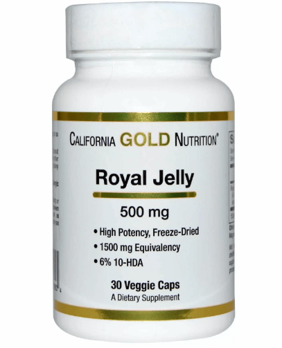 Маточное молочко California Gold Nutrition Royal Jelly 500 mg 30 Caps,  ml, California Gold Nutrition. Suplementos especiales. 