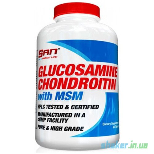 San Глюкозамин хондроитин МСМ SAN Glucosamine Chondroitin with MSM (90 таб) сан, , 90 