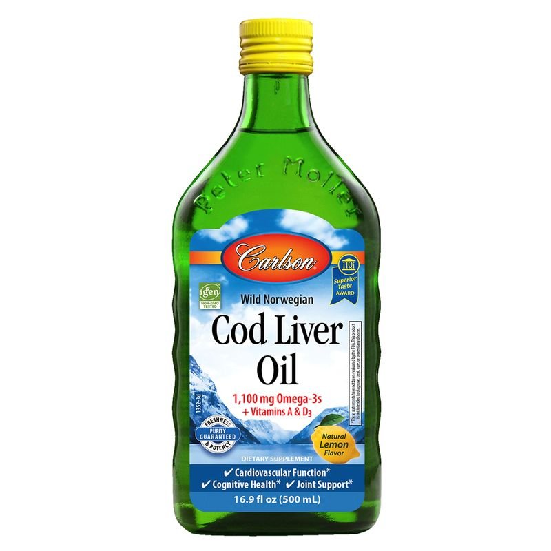 Жирные кислоты Carlson Labs Cod Liver Oil Liquid, 500 мл Лимон,  ml, Carlson Labs. Grasas. General Health 