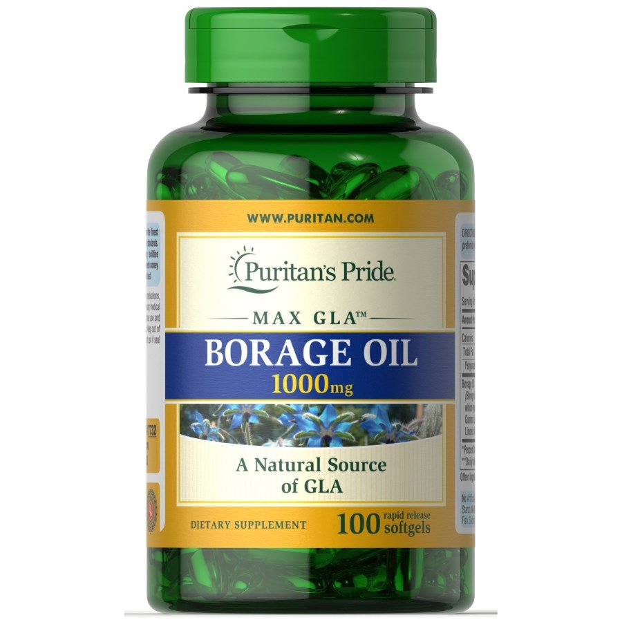 Puritan's Pride Жирные кислоты Puritan's Pride Borage Oil 1000 mg, 100 капсул, , 