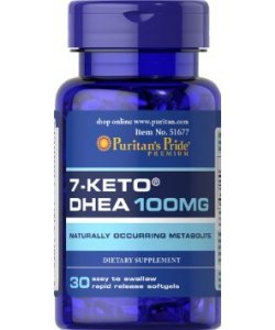 7-Keto DHEA 100 mg, 30 шт, Puritan's Pride. Бустер тестостерона. Поддержание здоровья Повышение либидо Aнаболические свойства Повышение тестостерона 