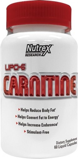 Lipo-6 Carnitine, 60 шт, Nutrex Research. L-карнитин. Снижение веса Поддержание здоровья Детоксикация Стрессоустойчивость Снижение холестерина Антиоксидантные свойства 