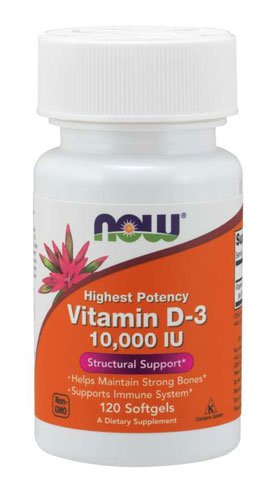 NOW Vitamin D-3 10000 IU 120 капс Без вкуса,  мл, Now. Витамин D. 