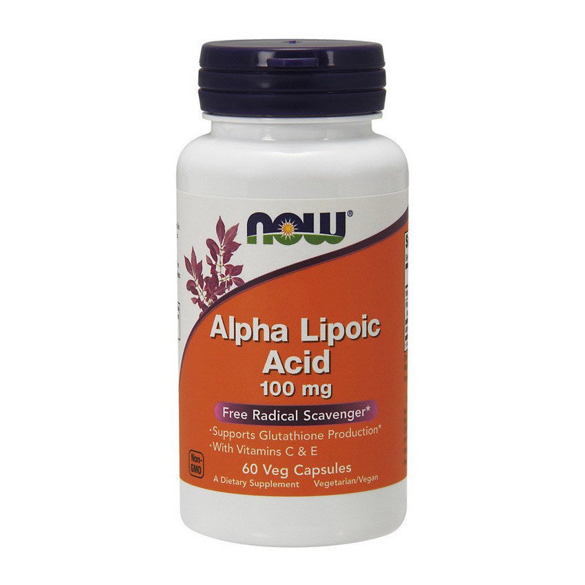 Now Альфа-липоевая кислота Now Foods Alpha Lipoic Acid 100 mg (60 капсул) нау фудс, , 60 