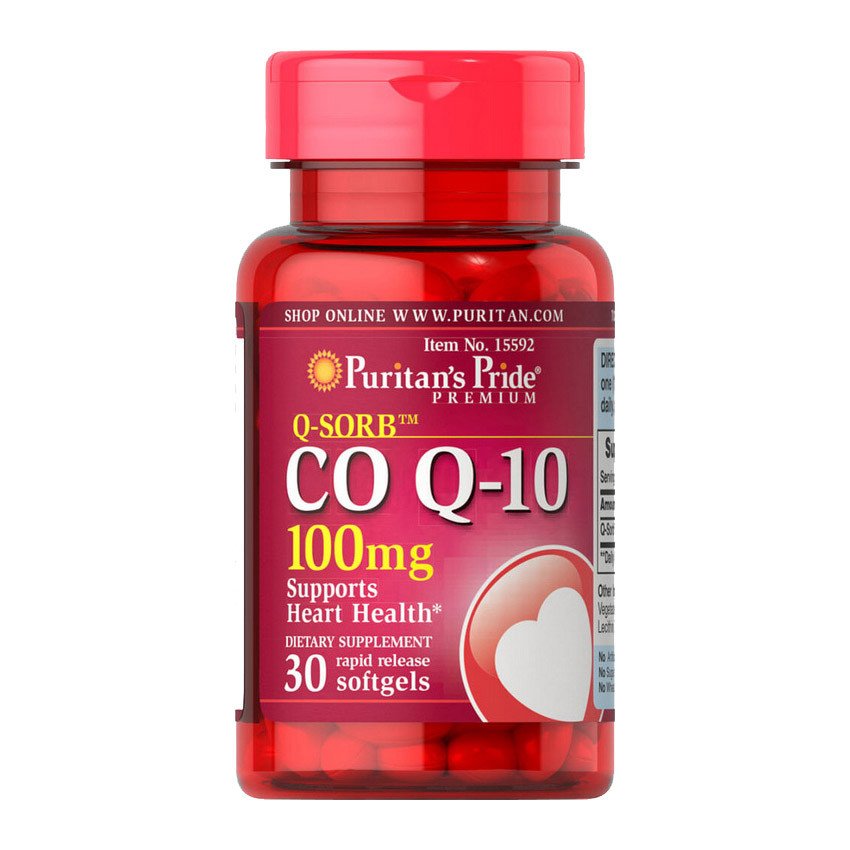Коэнзим Q10 Puritan's Pride CO Q-10 100 mg (30 капс) пуританс прайд,  ml, Puritan's Pride. Coenzym Q10. General Health Antioxidant properties CVD Prevention Exercise tolerance 