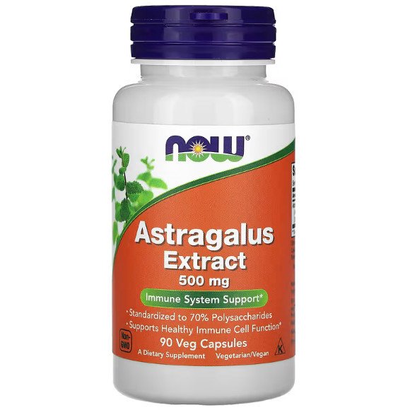 Now NOW Foods Astragalus Extract 500 mg 90 Veg Caps, , 90 шт.