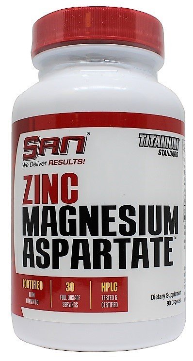Витамины и минералы SAN Zinc Magnesium Aspartate, 90 капсул,  мл, San. Витамины и минералы. Поддержание здоровья Укрепление иммунитета 