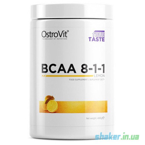 БЦАА OstroVit BCAA 8-1-1 (400 г) островит lemon,  мл, OstroVit. BCAA. Снижение веса Восстановление Антикатаболические свойства Сухая мышечная масса 