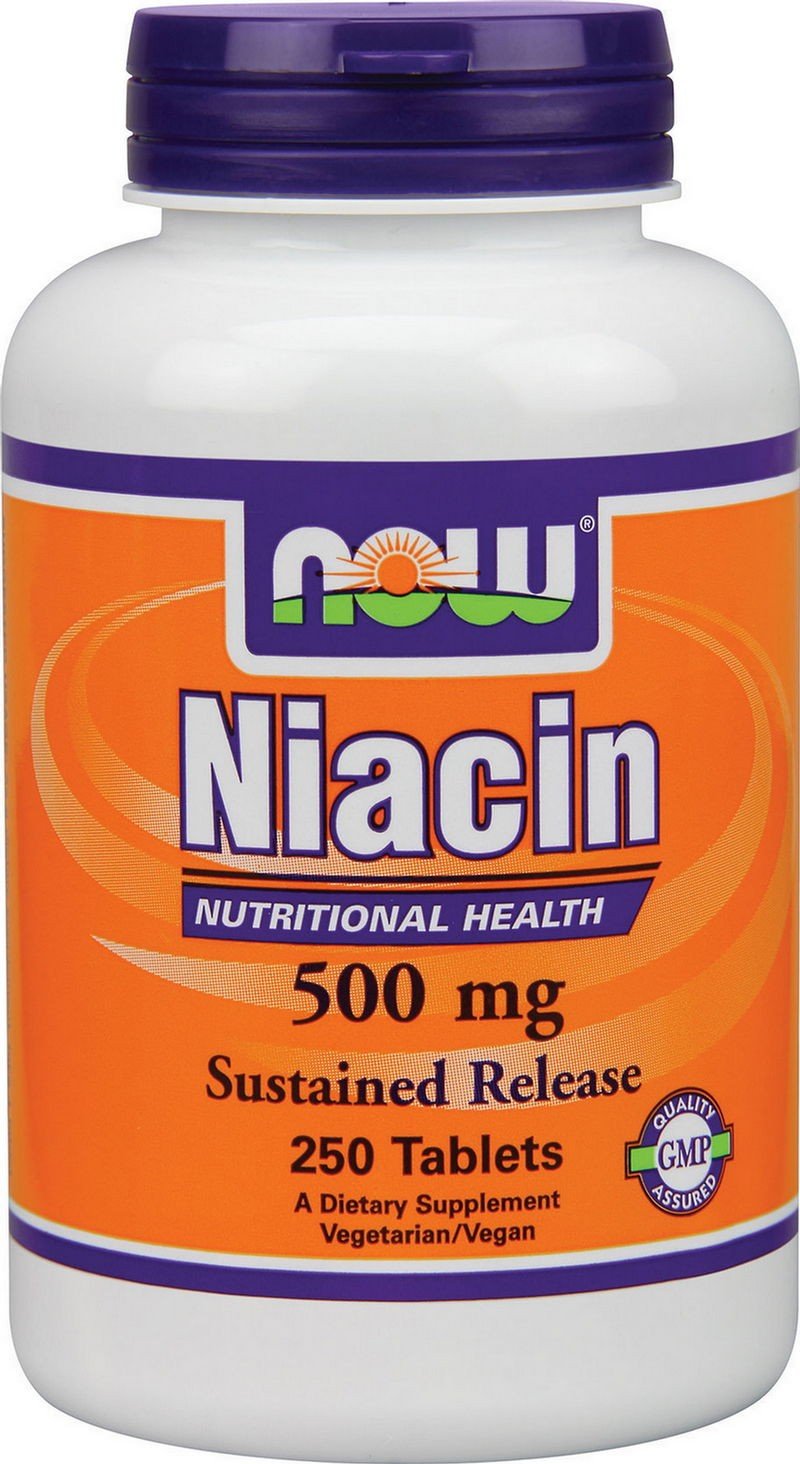 Niacin 500 mg, 250 шт, Now. Витамин B. Поддержание здоровья 