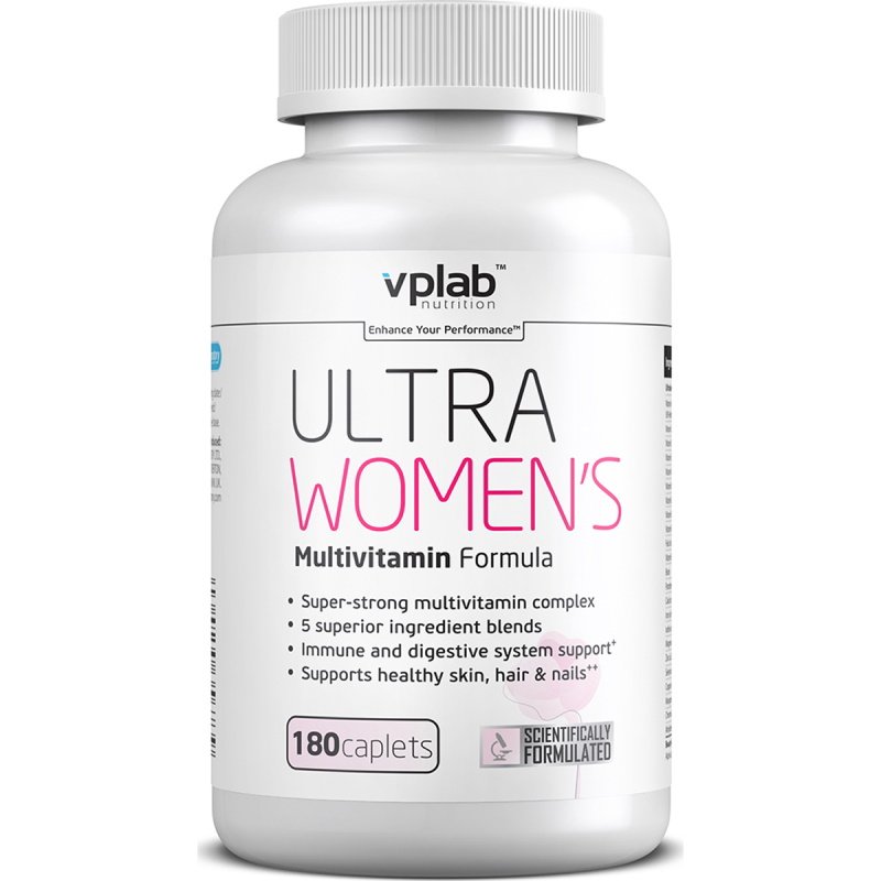 VP Lab Витамины и минералы VPLab Ultra Womens Multivitamin, 180 каплет, , 