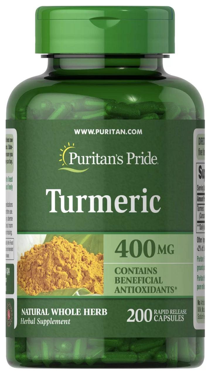 Куркумін Puritan's Pride Turmeric Curcumin 400 mg 200 сaps,  ml, Puritan's Pride. Suplementos especiales. 