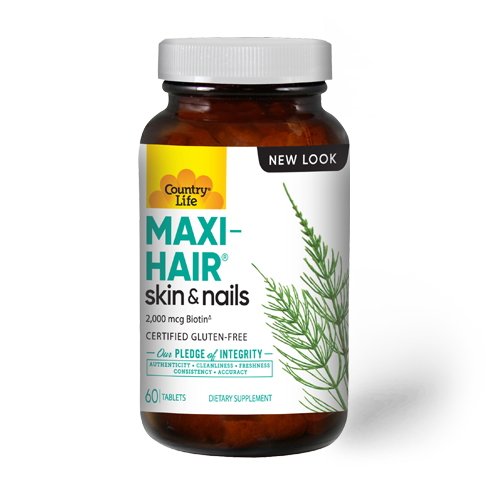 Витамины и минералы Country Life Maxi-Hair, 60 таблеток,  мл, Country Life. Витамины и минералы. Поддержание здоровья Укрепление иммунитета 
