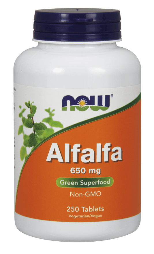Alfalfa 650 mg, 250 pcs, Now. Vitamin Mineral Complex. General Health Immunity enhancement 