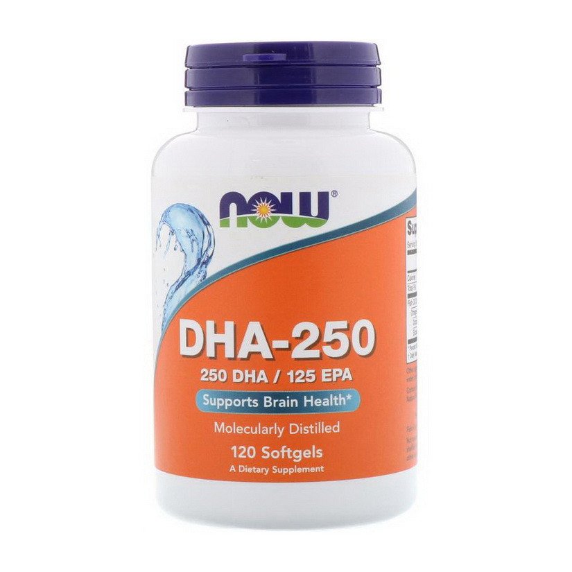 Омега 3 Now Foods DHA-250 (120 капс) рыбий жир нау фудс,  мл, Now. Омега 3 (Рыбий жир). Поддержание здоровья Укрепление суставов и связок Здоровье кожи Профилактика ССЗ Противовоспалительные свойства 