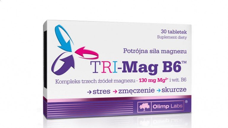 Витамины и минералы Olimp TRI-Mag B6, 30 таблеток,  ml, Olimp Labs. Vitamins and minerals. General Health Immunity enhancement 