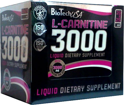 L-carnitine 3000 Shots, 500 мл, BioTech. L-карнитин. Снижение веса Поддержание здоровья Детоксикация Стрессоустойчивость Снижение холестерина Антиоксидантные свойства 