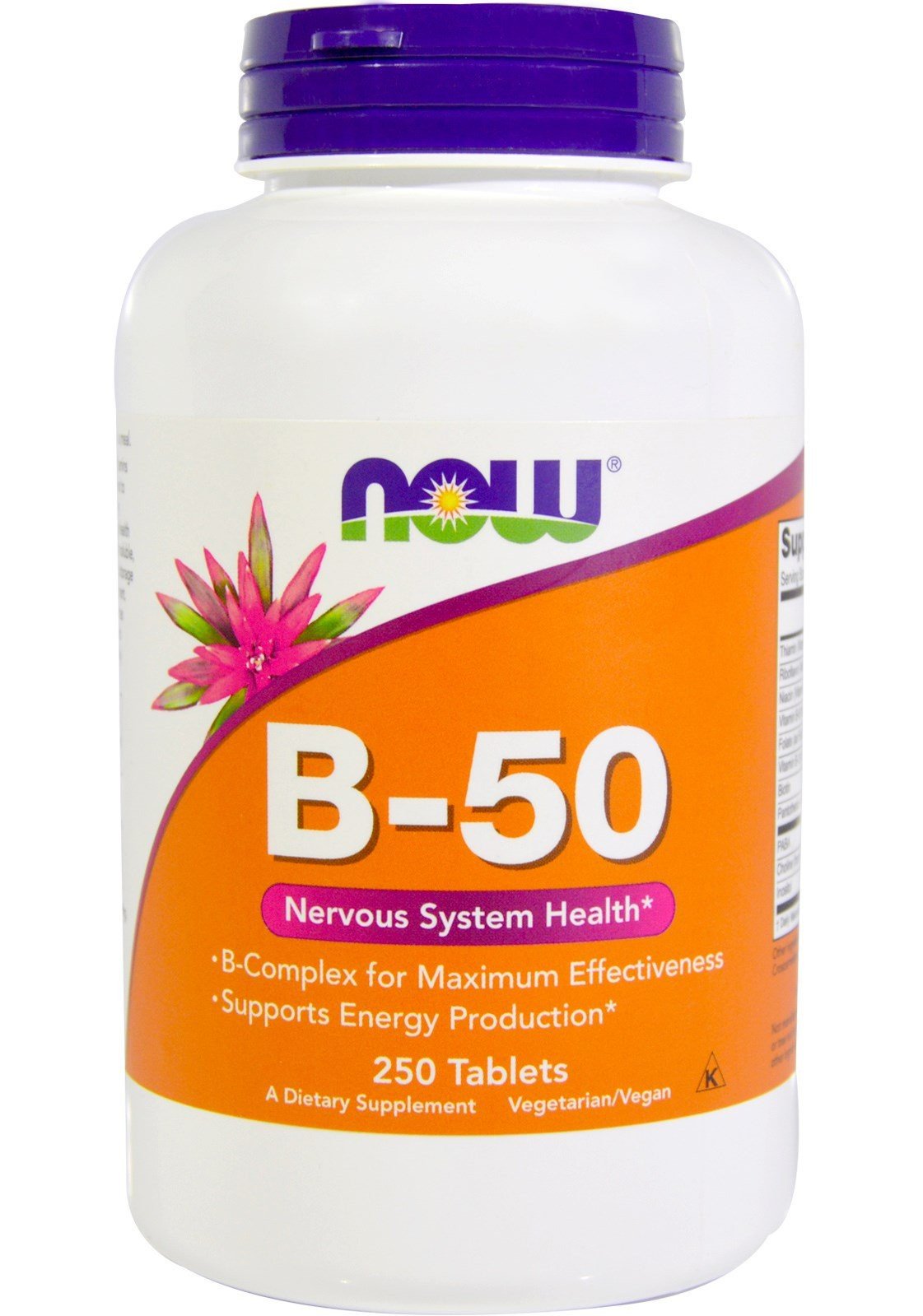 B-50, 250 piezas, Now. Vitamina B. General Health 