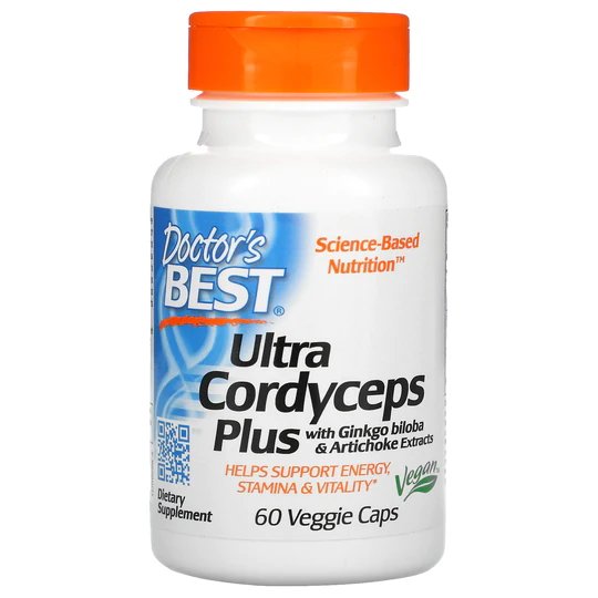 Натуральная добавка Doctor's Best Ultra Cordyceps Plus, 60 вегакапсул,  мл, Doctor's BEST. Hатуральные продукты. Поддержание здоровья 