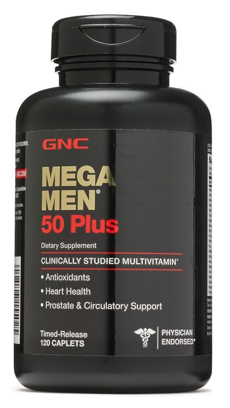 Витамины и минералы GNC Mega Men 50 Plus, 120 каплет,  мл, GNC. Витамины и минералы. Поддержание здоровья Укрепление иммунитета 