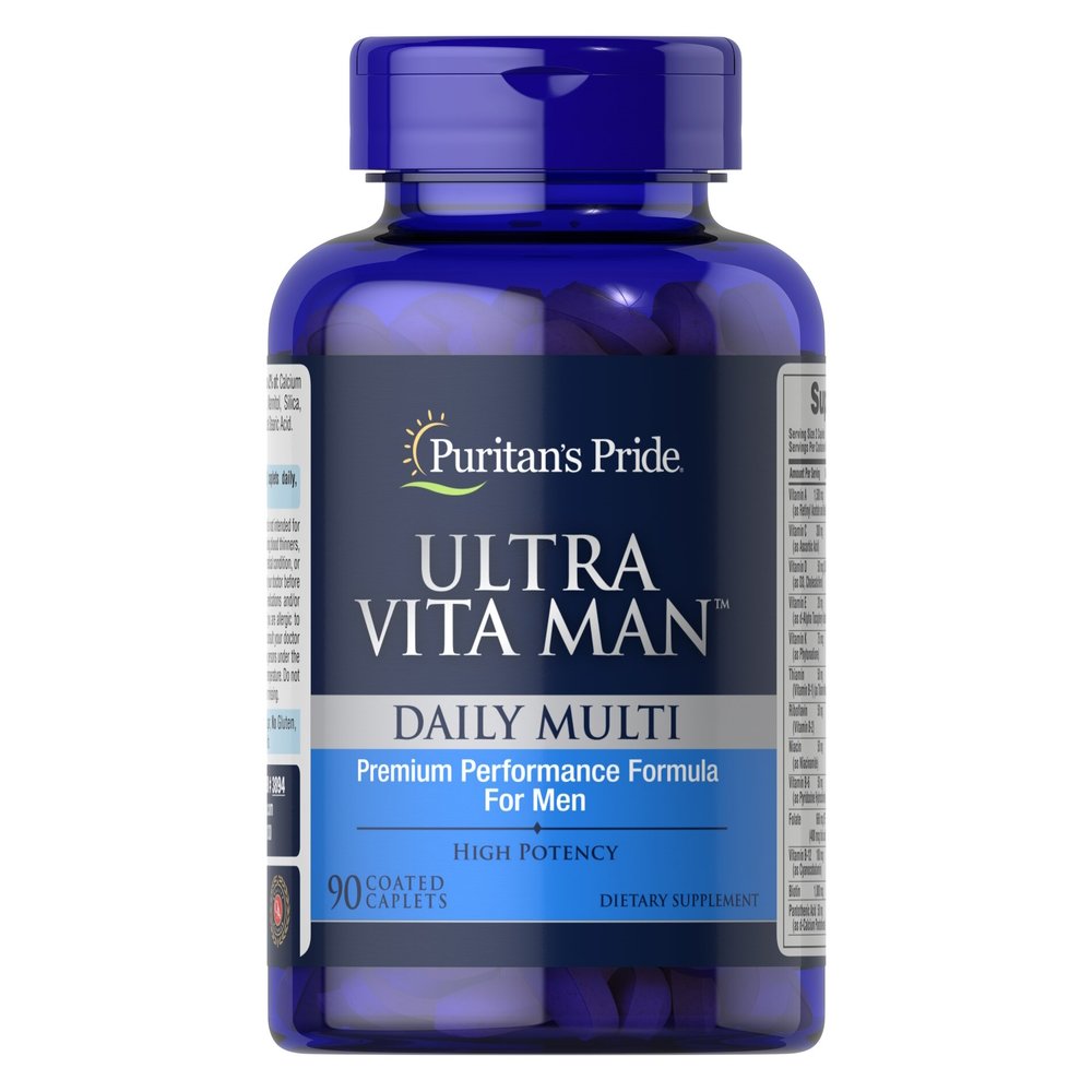 Витамины и минералы Puritan's Pride Ultra Vita Man Time Release, 90 каплет,  мл, Puritan's Pride. Витамины и минералы. Поддержание здоровья Укрепление иммунитета 