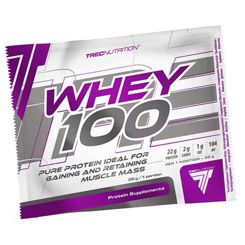 Протеин Trec Nutrition Whey 100, 30 грамм Шоколад,  мл, Trec Nutrition. Протеин. Набор массы Восстановление Антикатаболические свойства 