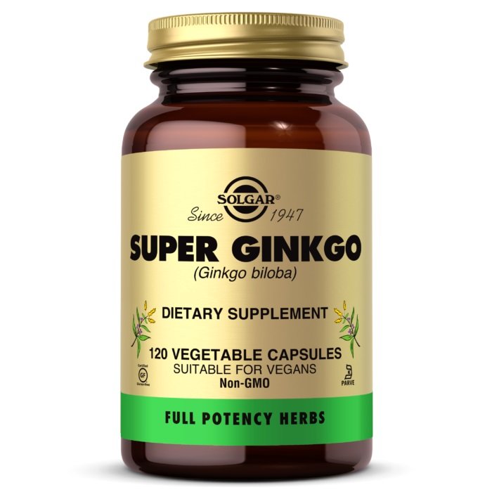 Натуральная добавка Solgar Full Potency Herbs Super Ginkgo, 120 вегакапсул,  мл, Solgar. Hатуральные продукты. Поддержание здоровья 