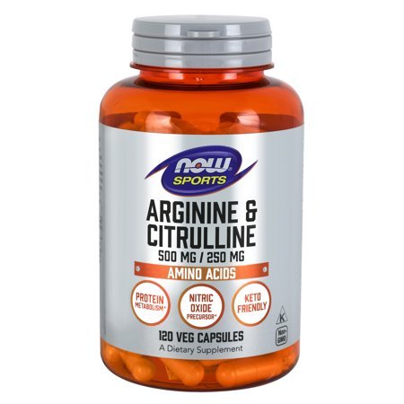 Аминокислота NOW Sports Arginine and Citrulline, 120 вегакапсул,  мл, Now. Аминокислоты. 
