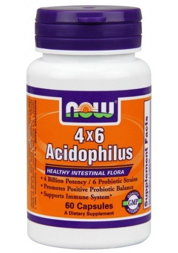 4x6 Acidophilus, 60 pcs, Now. Special supplements. 