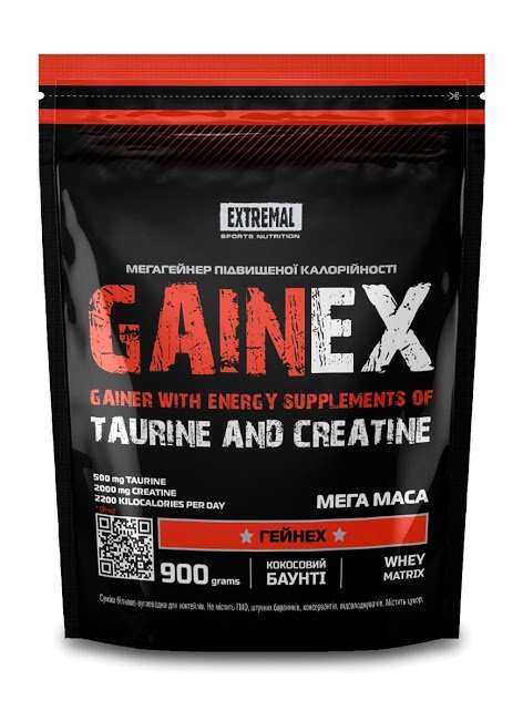 Gainex, 900 g, Extremal. Gainer. Mass Gain Energy & Endurance recovery 
