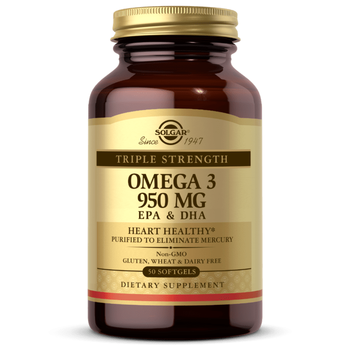 Омега 3 Solgar Omega 3 950 mg EPA & DHA (50 капс) рыбий жир солгар,  мл, Solgar. Омега 3 (Рыбий жир). Поддержание здоровья Укрепление суставов и связок Здоровье кожи Профилактика ССЗ Противовоспалительные свойства 