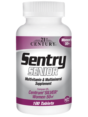 Вітаміни 21st Century Sentry Senior, Multivitamin & Multimineral Supplement, Women 50+, 100 Tabs,  мл, 21st Century. Витамины и минералы. Поддержание здоровья Укрепление иммунитета 