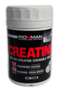 Креатин жевательный, 90 piezas, Ironman. Monohidrato de creatina. Mass Gain Energy & Endurance Strength enhancement 