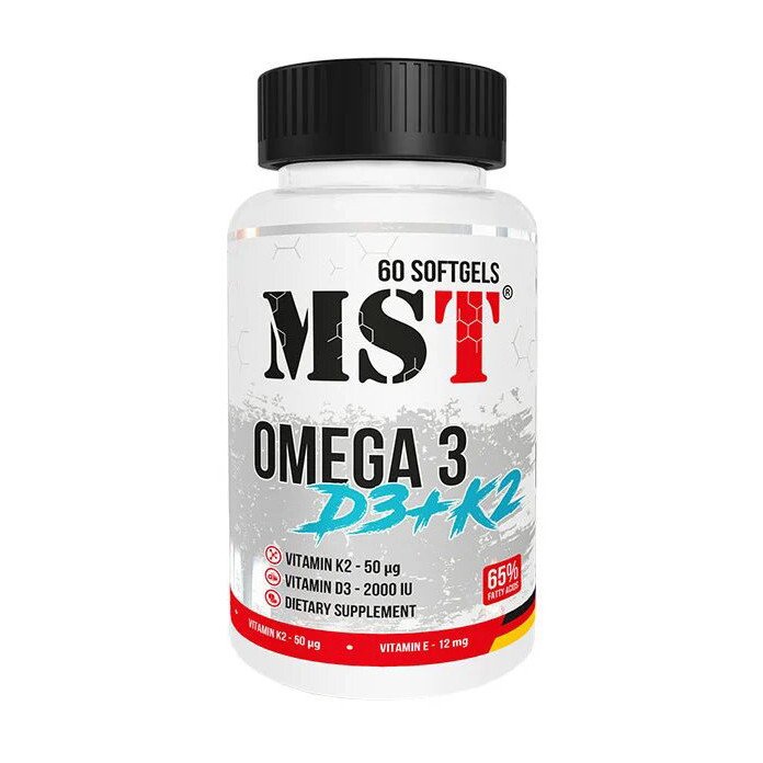 MST Nutrition Омега 3 MST Omega 3 D3+K2 60 капсул, , 