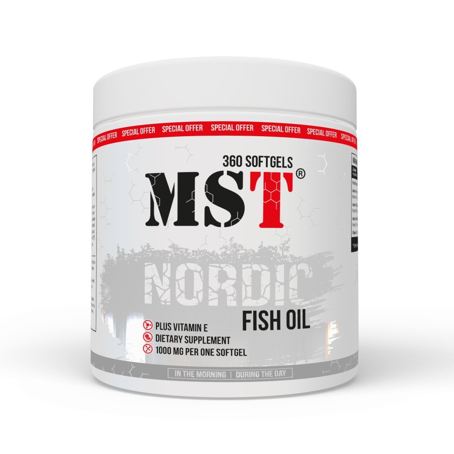 Жирные кислоты MST Nordic Fish Oil, 360 капсул,  ml, MST Nutrition. Fats. General Health 