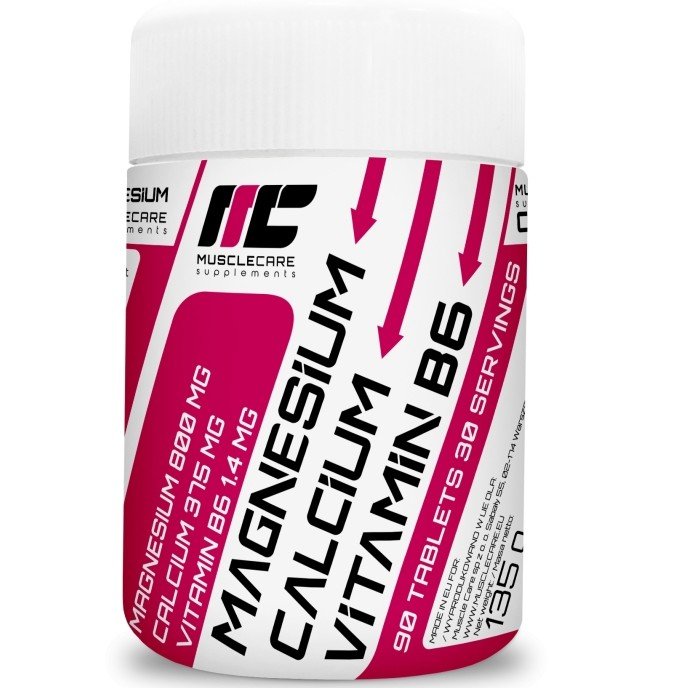 Magnesium Calcium Vitamin B6, 90 piezas, Muscle Care. Complejos vitaminas y minerales. General Health Immunity enhancement 