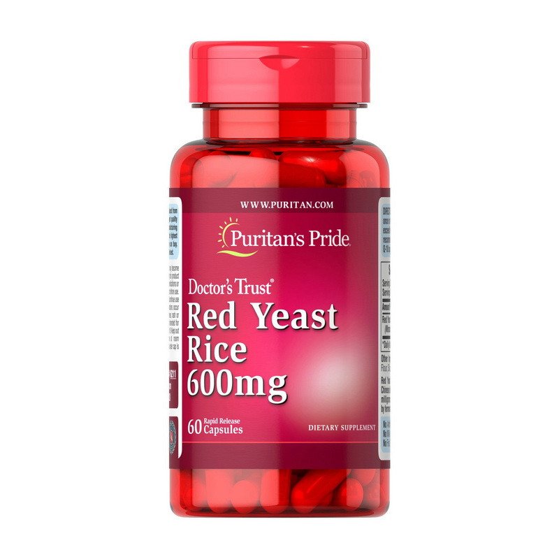 Puritan's Pride Красный дрожжевой рис Puritan's Pride Red Yeast Rice 600 mg 60 капсул, , 