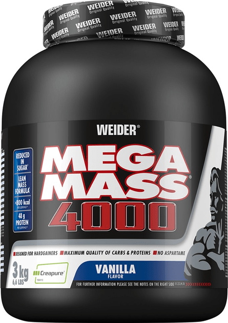 Weider Гейнер Weider Mega Mass 4000 3 kg Vanilla, , 3000 г