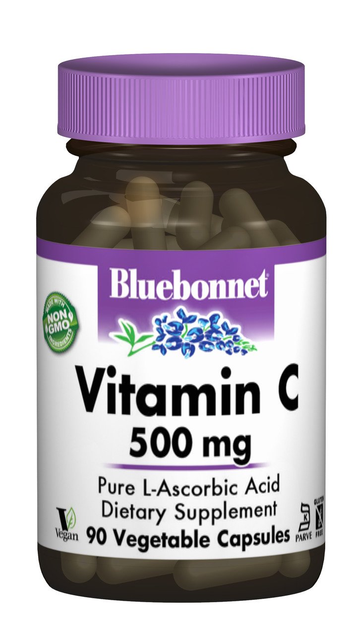 Витамин С 500мг, Bluebonnet Nutrition, 90 гелевых капсул,  мл, Bluebonnet Nutrition. Витамин C. Поддержание здоровья Укрепление иммунитета 
