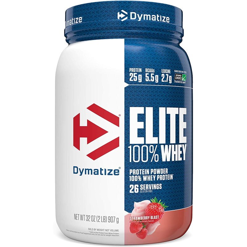 Протеин Dymatize Elite 100% Whey Protein, 907 грамм Клубника,  мл, Dymatize Nutrition. Протеин. Набор массы Восстановление Антикатаболические свойства 