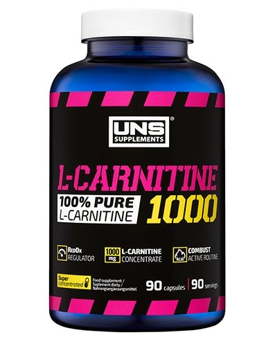 L-Carnitine 1000, 90 pcs, UNS. L-carnitine. Weight Loss General Health Detoxification Stress resistance Lowering cholesterol Antioxidant properties 