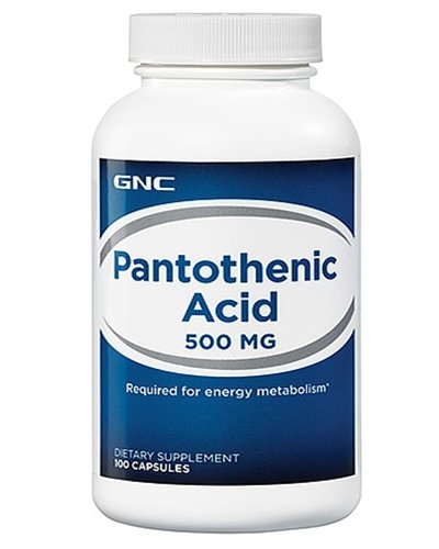 Pantothenic Acid 500 mg, 100 pcs, GNC. Vitamin B. General Health 