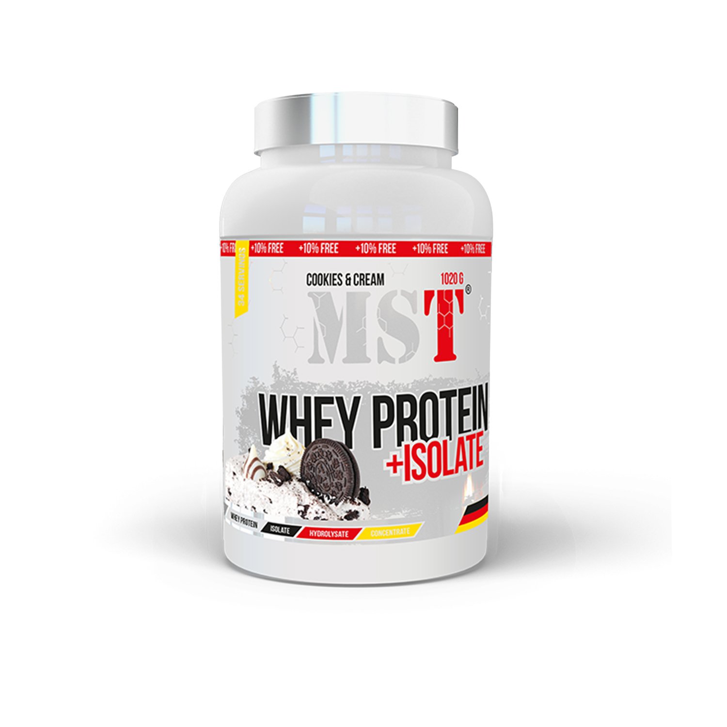 Протеин MST Whey Protein + Isolate, 1.2 кг Черный шоколад,  мл, MST Nutrition. Протеин. Набор массы Восстановление Антикатаболические свойства 