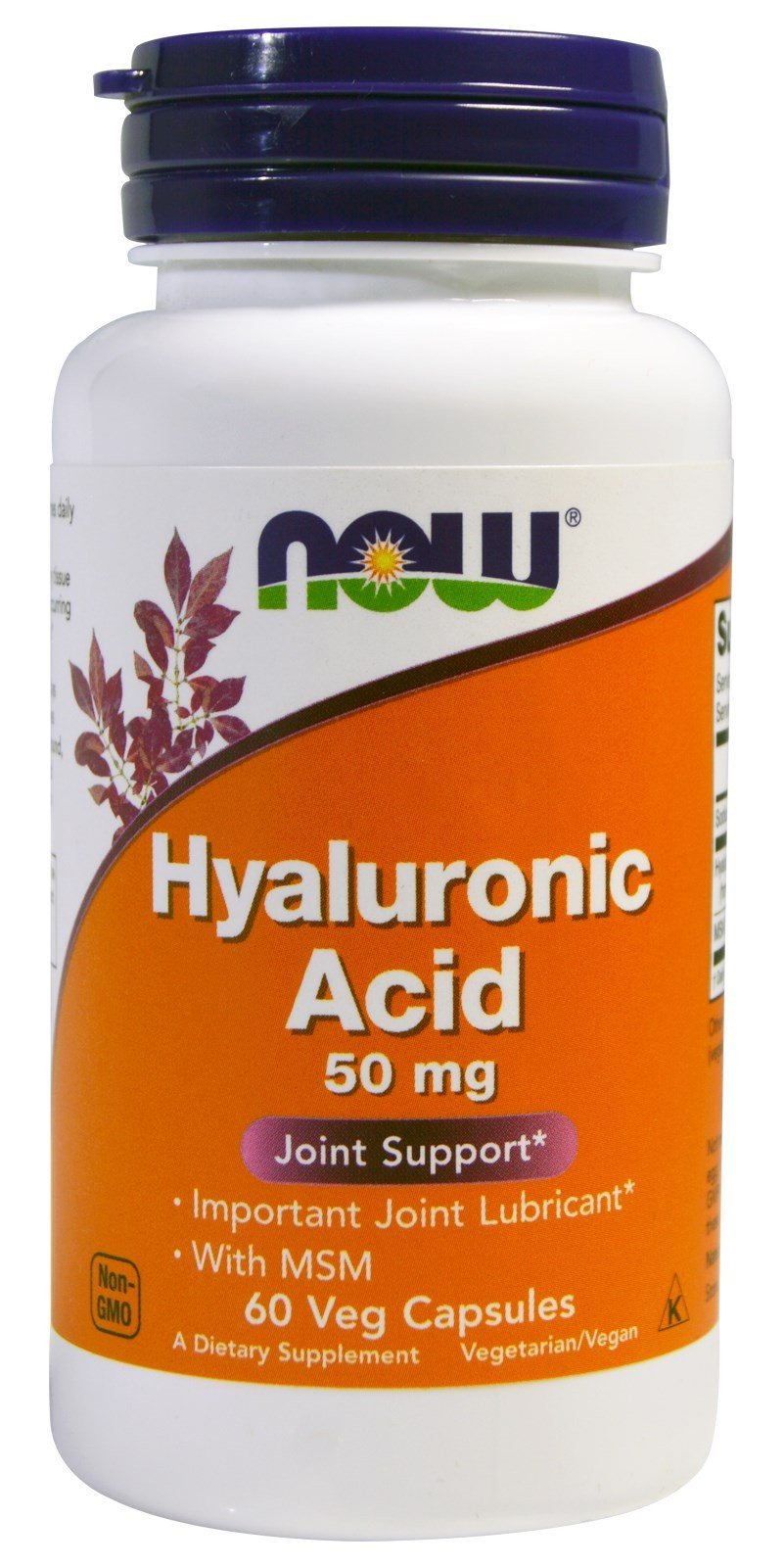 Hyaluronic Acid with MSM, 60 pcs, Now. Hyaluronic Acid. General Health 