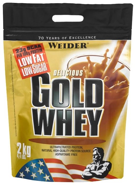 Протеин Weider Gold Whey, 2 кг Молочный шоколад,  ml, Weider. Protein. Mass Gain recovery Anti-catabolic properties 
