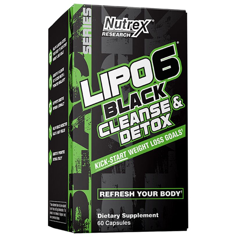 Жиросжигатель Nutrex Research Lipo-6 Black Cleanse &amp; Detox, 60 капсул,  ml, Nutrex Research. Fat Burner. Weight Loss Fat burning 
