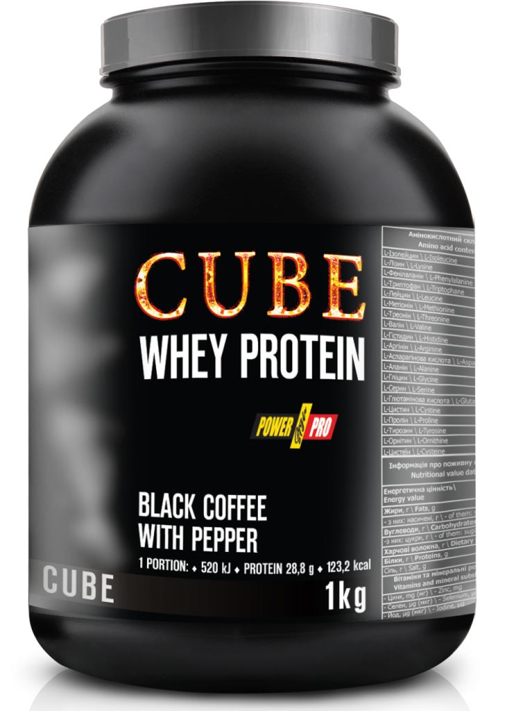 Протеин Power Pro CUBE Whey Protein, 1 кг Кофе с перцем (банка),  ml, Power Pro. Proteína. Mass Gain recuperación Anti-catabolic properties 
