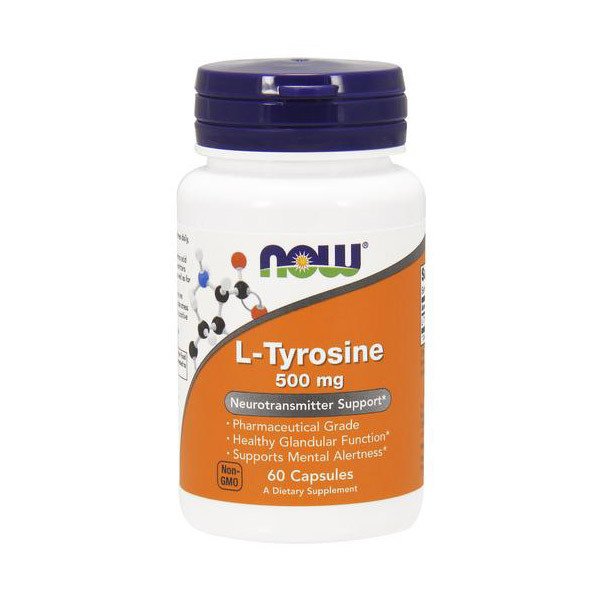 Л-Тирозин Now Foods L-Tyrosine 500 mg (60 капс) нау фудс ,  мл, Now. L-тирозин. 