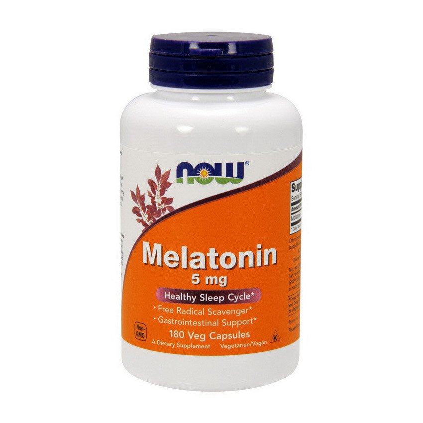 Мелатонин Now Foods Melatonin 5 mg (180 капс) нау фудс,  мл, Now. Мелатонин. Улучшение сна Восстановление Укрепление иммунитета Поддержание здоровья 